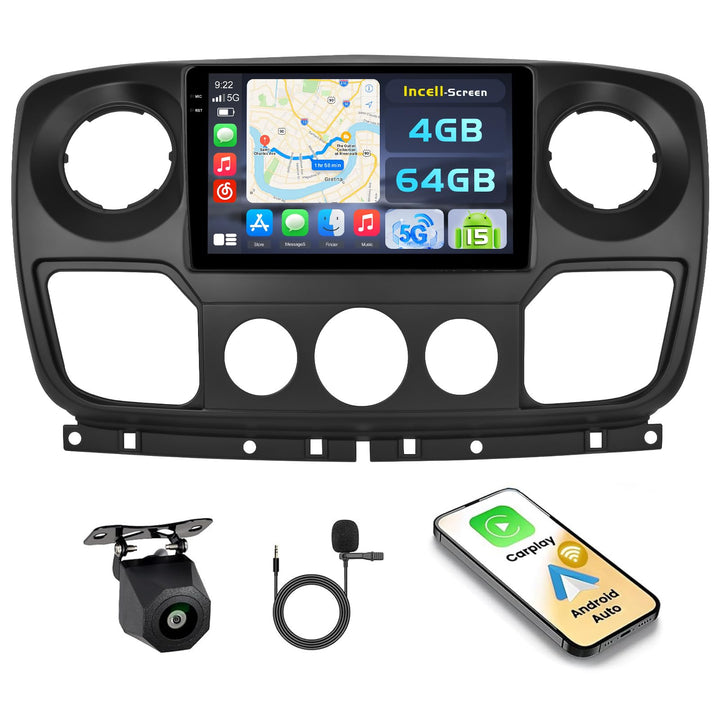 Hikity Android 15 4+64G Autoradio für Renault Master/Opel Movano/Nissan Interstar 2010 mit 10'' Ince