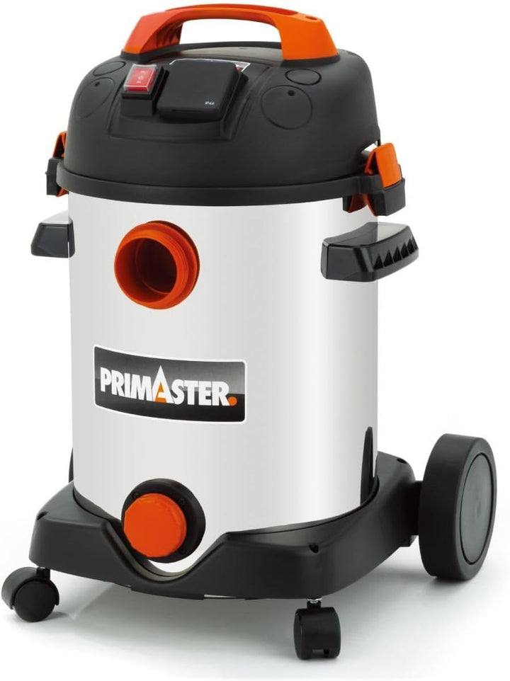 Primaster Nass-Trockensauger Pro 25 SI 1800 W 25 L Edelstahlbehälter Nass-Trockensauge