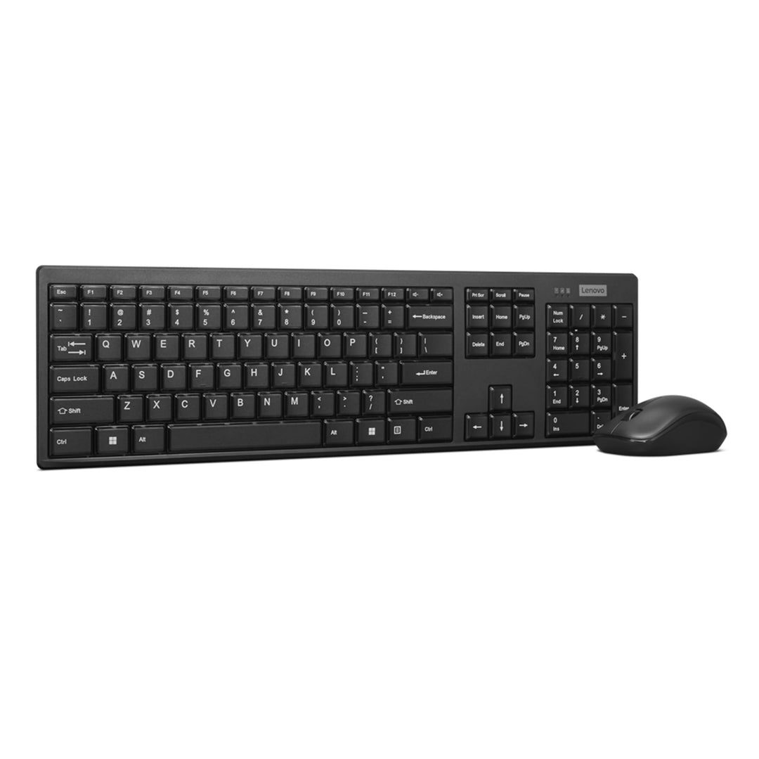 Lenovo 100 Combo Kabellose Tastatur und Maus, 2,4 G (optischer Sensor, 1600 DPI, Nano-USB-Empfänger,