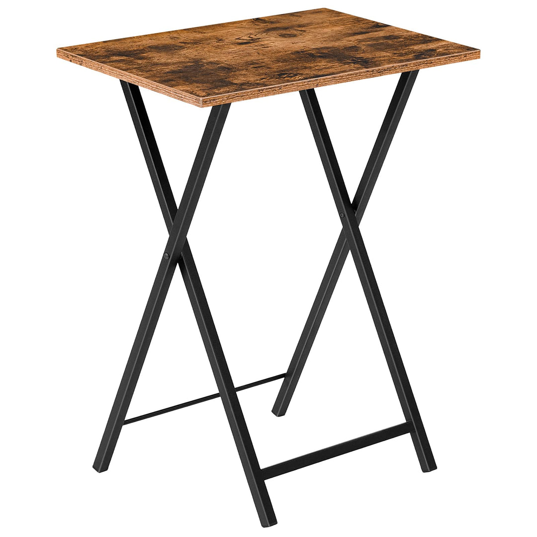 HOOBRO Beistelltisch, Klappbar Tablett Tisch, Sofatisch, TV Tray im Industriestil, Einfach Montierba