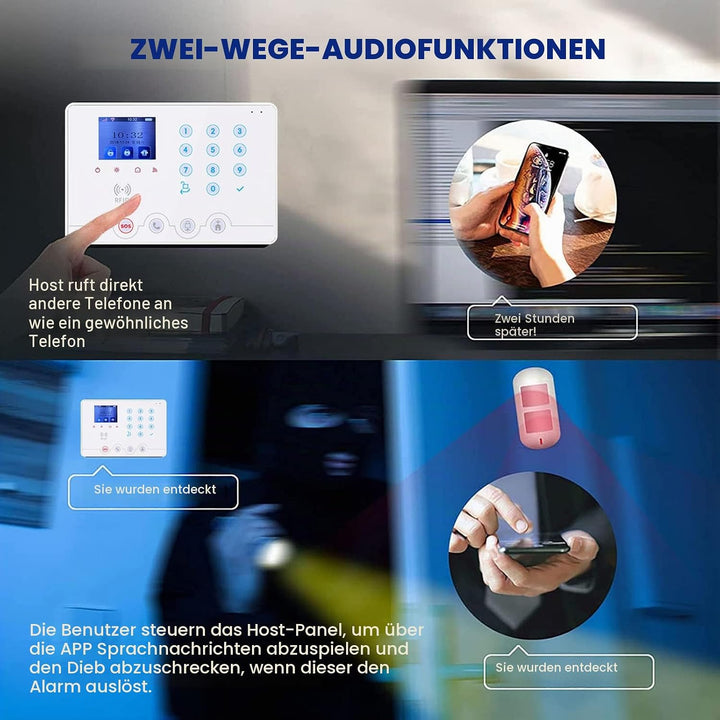 Wolf-Guard WiFi 4G RFID Home Alarm alarmanlagen smart home alarmanlage, Sicherheitssystem W4Q LCD To