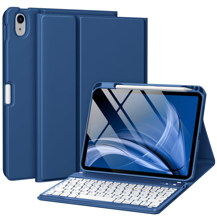 drivego Hülle mit Tastatur für iPad (A16) 11. Generation/10. Generation | Magnetische Anti-Detach Ta