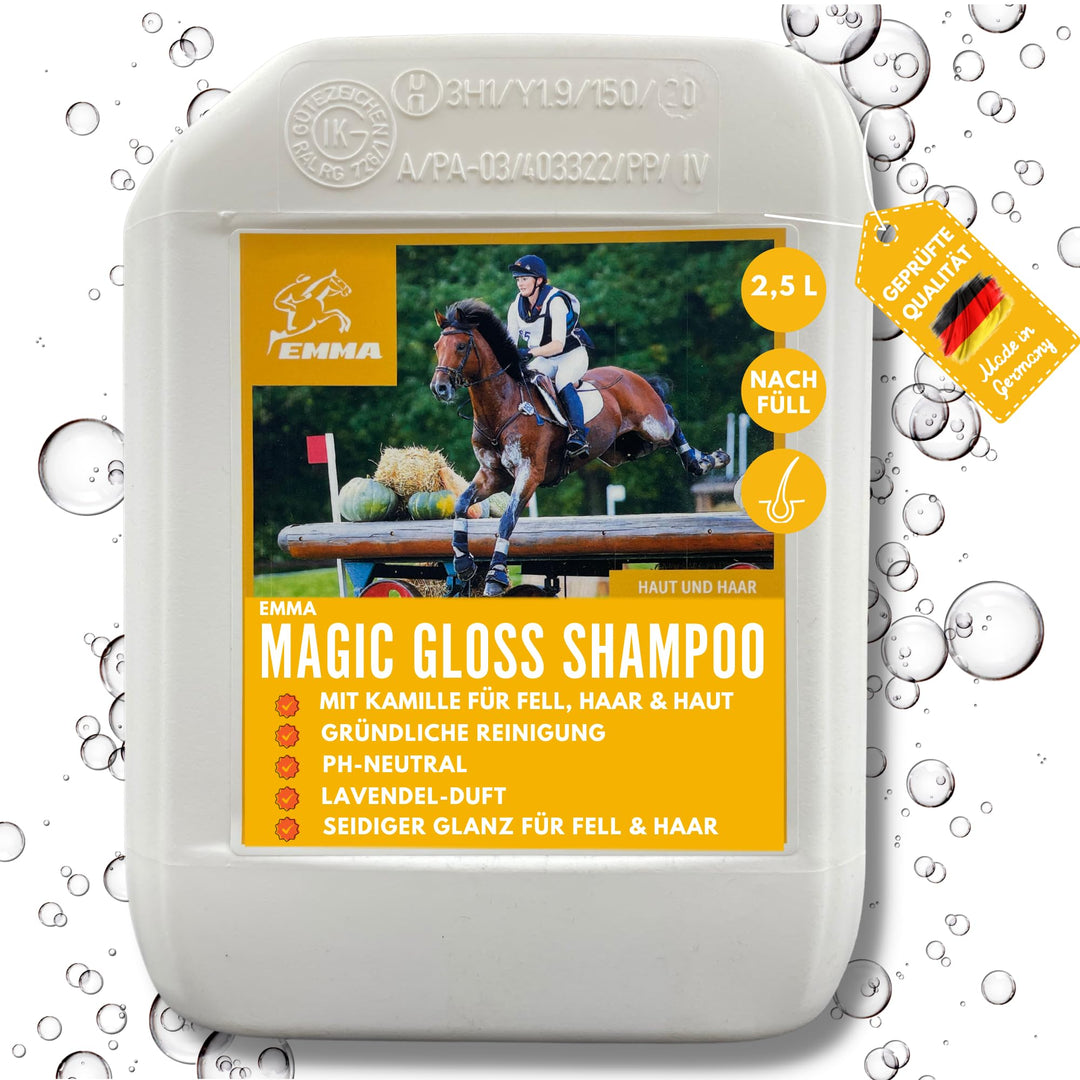 Shampoo für Hunde Pferde Kanister I Hundeshampoo Pferdeshampoo mit Kamille mildes Pferde Shampoo ph