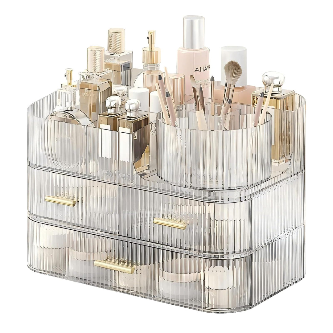 DASITON Make Up Kosmetik Organizer, 360° Drehbar Make Up Pinsel Organizer, Grosser Kosmetik Aufbewah