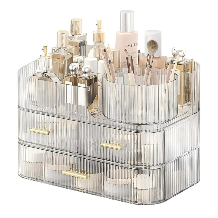 DASITON Make Up Kosmetik Organizer, 360° Drehbar Make Up Pinsel Organizer, Grosser Kosmetik Aufbewah
