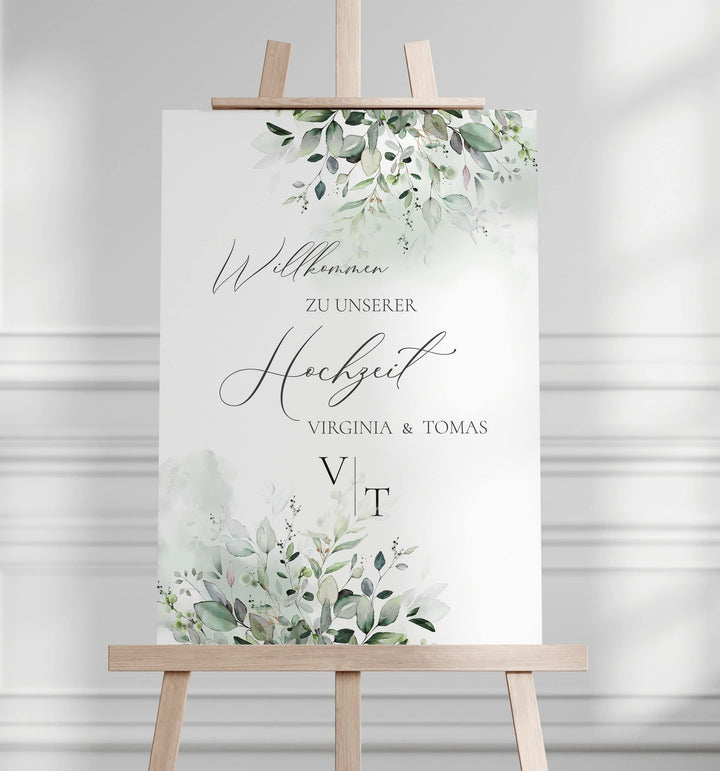 Manschin Laserdesign Willkommensschild Aluverbund personalisiert - Made in Germany - Welcome Willkom
