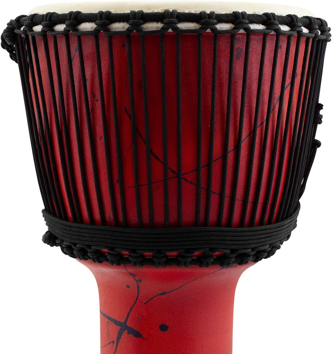 World Rhythm MDJ003-RD Ziegenleder PVC Djembe Trommel 30,5 cm (12 Zoll) rot Rot 11 Zoll Synthetische