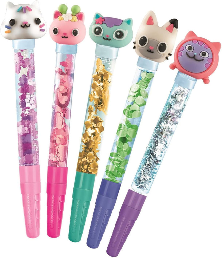 Clementoni Idea Mein Stift-Atelier Gabby’s Dollhouse - DIY Stifte-Set mit 5 Stiften & Figuren, schil