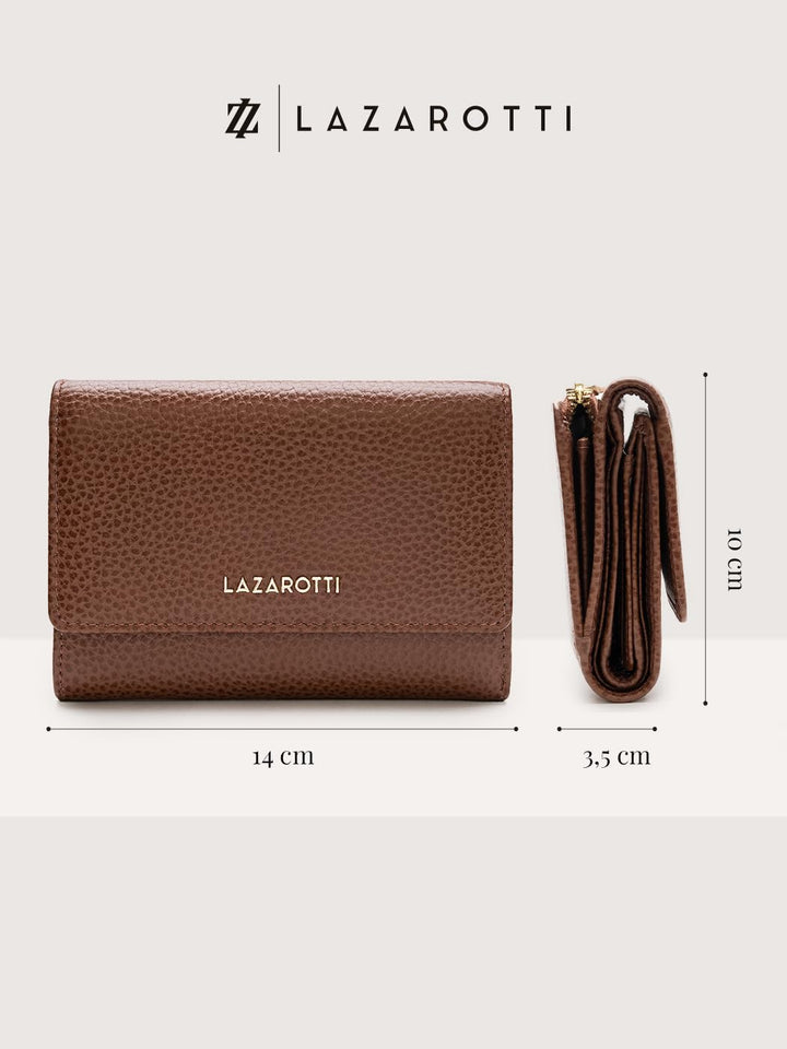 Lazarotti Bologna XL Leder Damen-Geldbörse | grosses Reissverschlussfach, 15 Kartenfächer, RFID-Schu