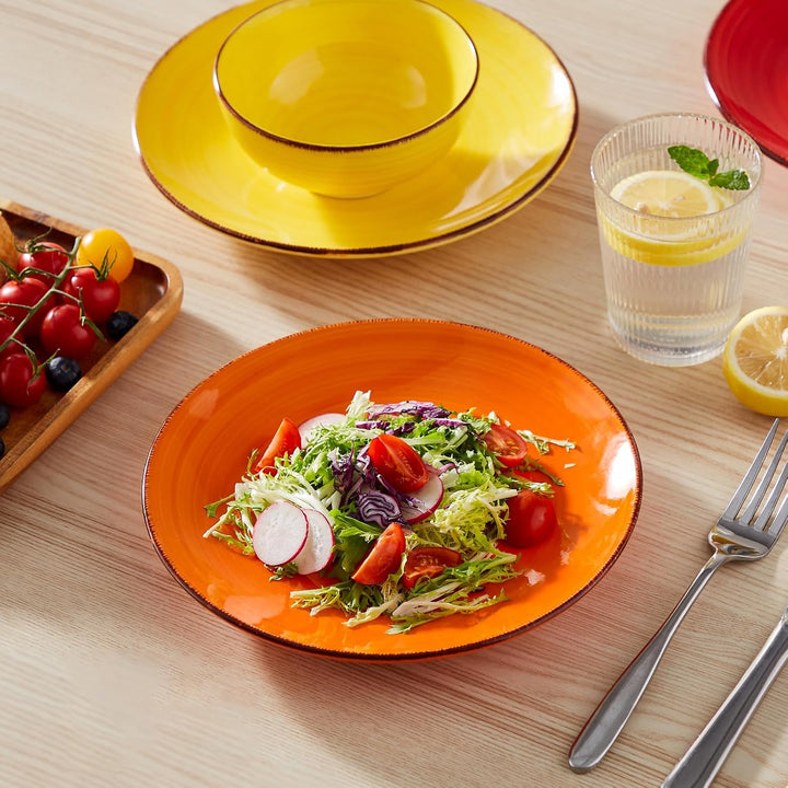 vancasso BONITA Speiseteller Steingut, Essteller set 6 Personen, Ø 21,5 cm Teller Set, Geschirr für