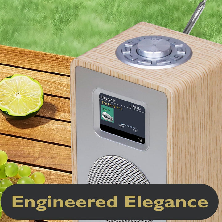 LEMEGA CR4+ DAB Radio Mit Bluetooth (Holzgehäuse,Tragbares DAB Plus Radio,Küchenradio,UKW-Radio,Dopp