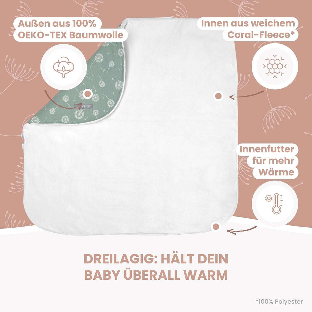 MIMUSELINA Einschlagdecke Babyschale Winter Universal | 2-in-1 Fusssack (92x46 cm) &amp; Decke (92x92 cm