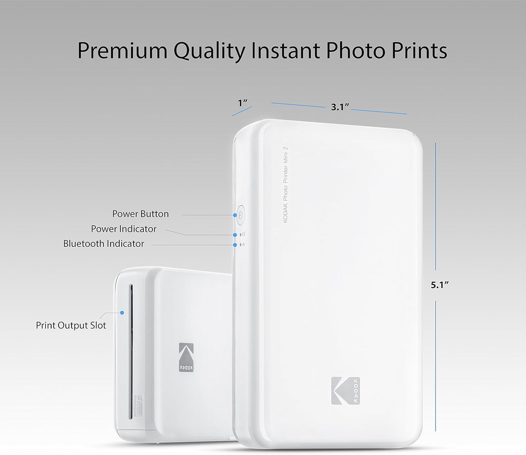 Kodak Mini 2 HD Wireless Mobile Instant Fotodrucker w / 4 Pass patentierte Drucktechnologie (Schwarz