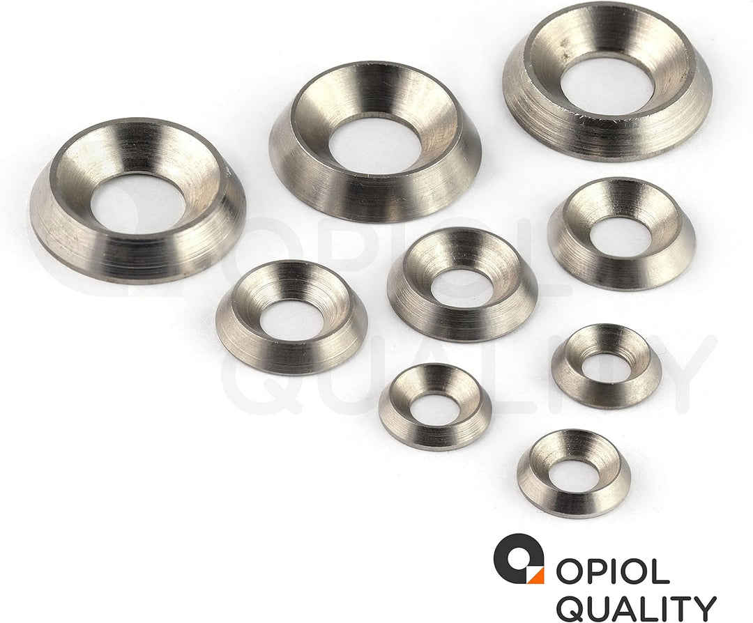 OPIOL QUALITY® Rosette gedreht M6 aus Edelstahl V1A A1 (100 Stück) für Senkkopfschrauben Rosetten Zi