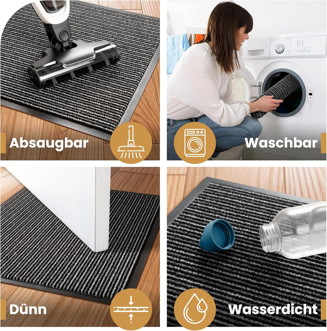 Bodenständig® Saubere Schuhe Dank saugstarkem Stoff (robust) perfekte Grösse Schwarz in 60x90cm - Fu