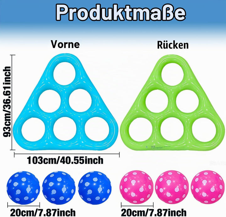 Aufblasbares Tic Tac Toe Pool Spiel, Grosses Schwimmendes Wurfspiel mit 6 Spielfiguren, Wasser Spiel