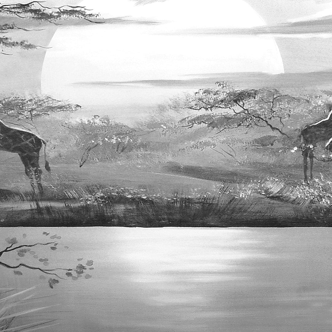 Runa Art Wandbilder Afrika Giraffe 5 Teilig Bild auf Vlies Leinwand Deko Wohnzimmer Schlafzimmer Sav