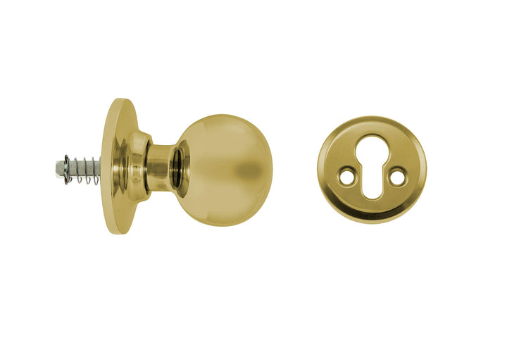 Tesa Assa Abloy 393400LP Türknauf-Set, Messing, poliert, Funktion 34 kugel Poliertes Messing Función