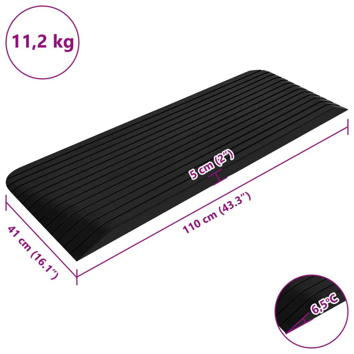 vidaXL 2X Schwellenrampe Türschwellenrampe Motorrad Auto Rollstuhl Rampe Bordsteinrampe Gummirampe A