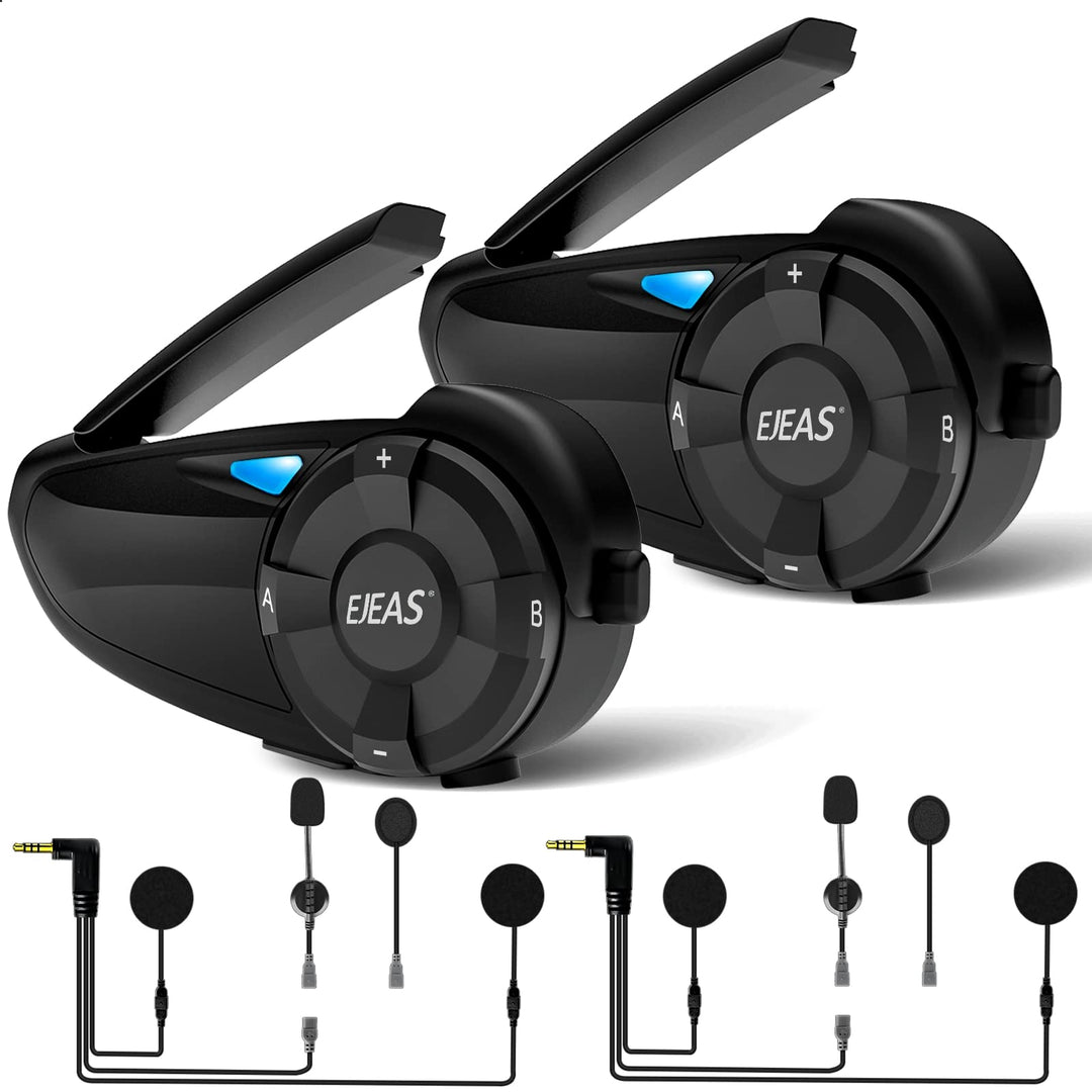 EJEAS Q7 Verbesserte Motorrad Gegensprechanlage, Bluetooth 5.1 Motorradhelm Intercom Kommunikationss