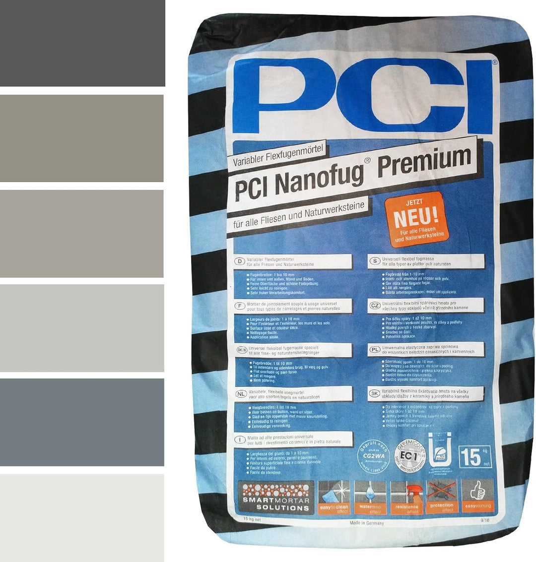 PCI Nanofug Premium 15kg Flexfugenm”rtel Nr. 21 Hellgrau, Hellgrau