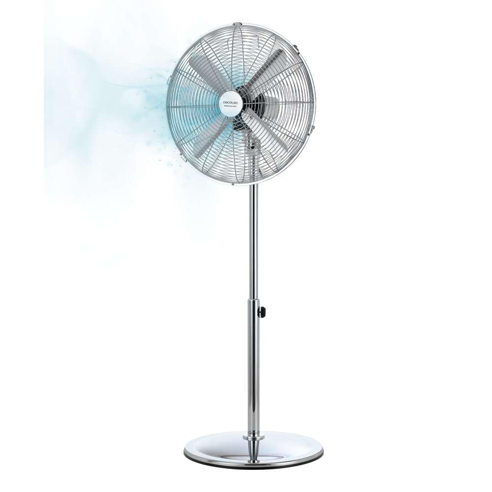 Cecotec Standventilator EnergySilence 620 Retrostyle. 50 W, Chrom-Finish, 16 Zoll Durchmesser mit 4