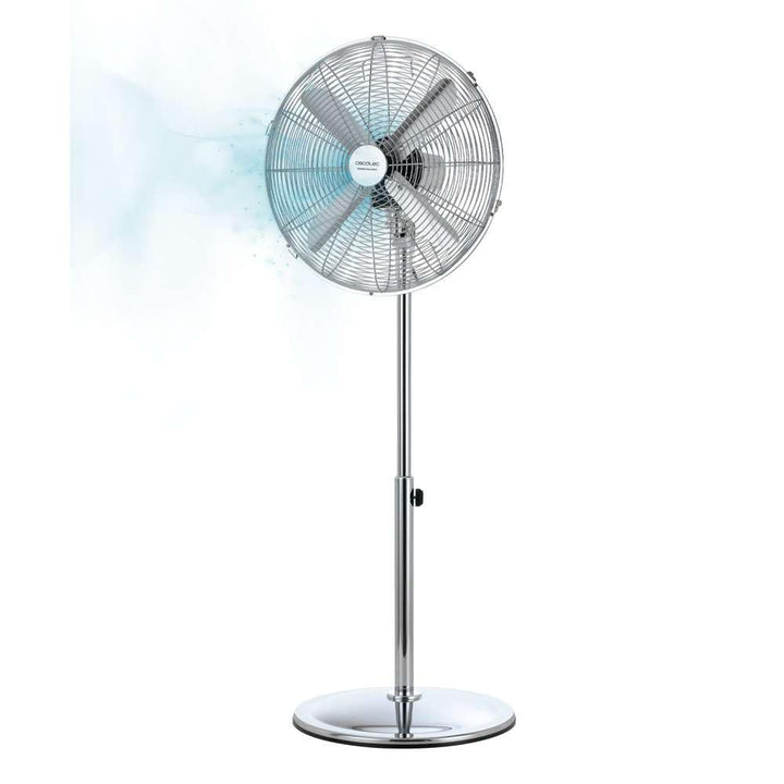 Cecotec Standventilator EnergySilence 620 Retrostyle. 50 W, Chrom-Finish, 16 Zoll Durchmesser mit 4