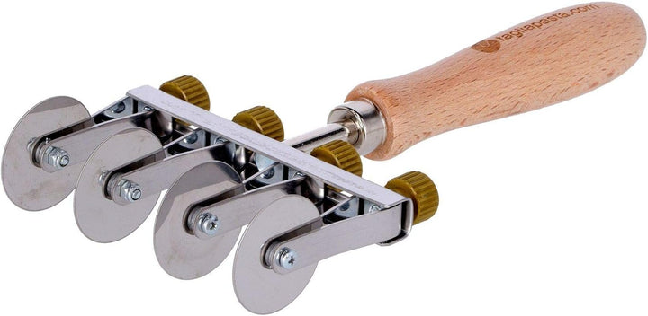 Schneiderolle für frische Nudeln | 4 glatte Klingen verstellbar | Durchmesser 36 mm aus Edelstahl un