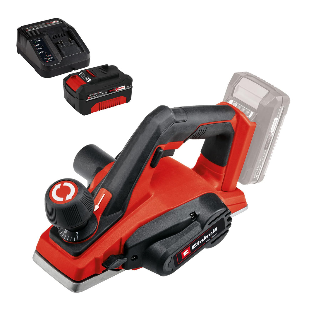 Einhell Akku-Hobel TE-PL 18/82 Li Power X-Change (18 V, Li-Ionen, 82 mm Hobelbreite, bis 2 mm Spanti