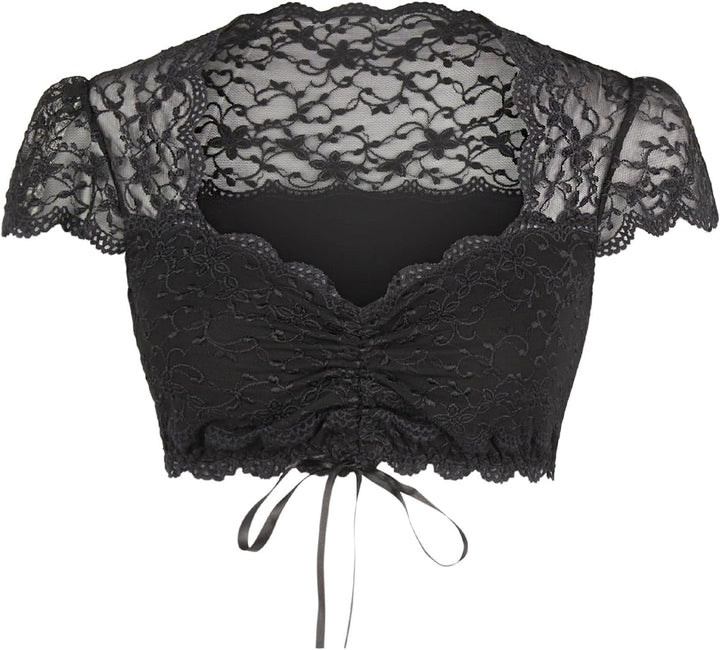 Nina von C. Spitzen Damen Dirndlbluse Valeska 48462971 - Weiss - Zauberhafte halbtransparente Tracht