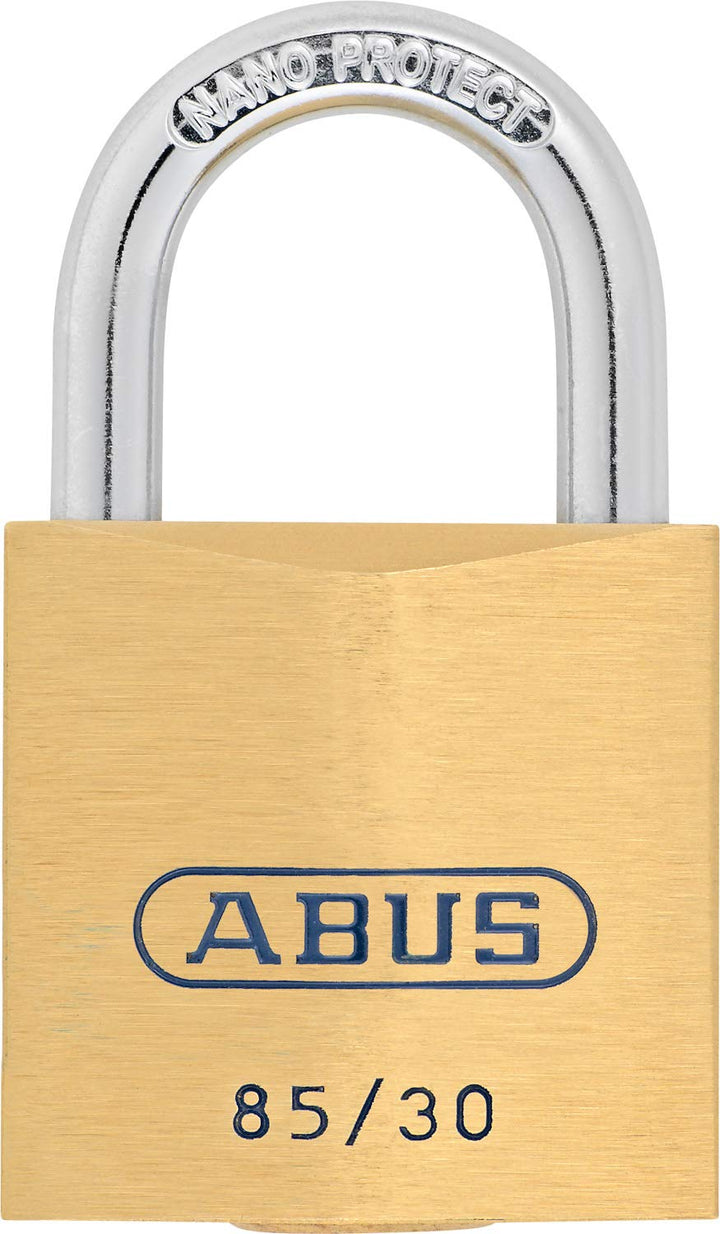 ABUS Vorhängeschloss Messing 85/30 - für Kellertüren, Schuppen u. v. m. - wetterfest - Messing-Schlo