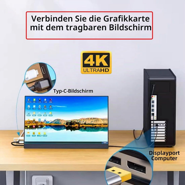 chenyang Displayport auf USB C Kabel 4k@60Hz mit USB Stromversorgung unterstützt Touch-Display für H