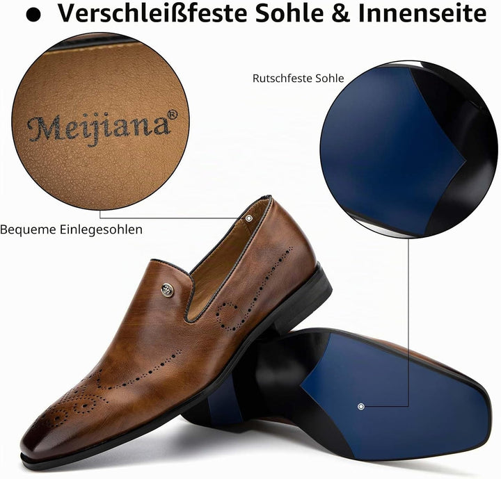 MEIJIANA Herren Mokassins Klassische Herren Anzug Schuhe Elegante Schuhe Leder Sommer Freizeitschuhe