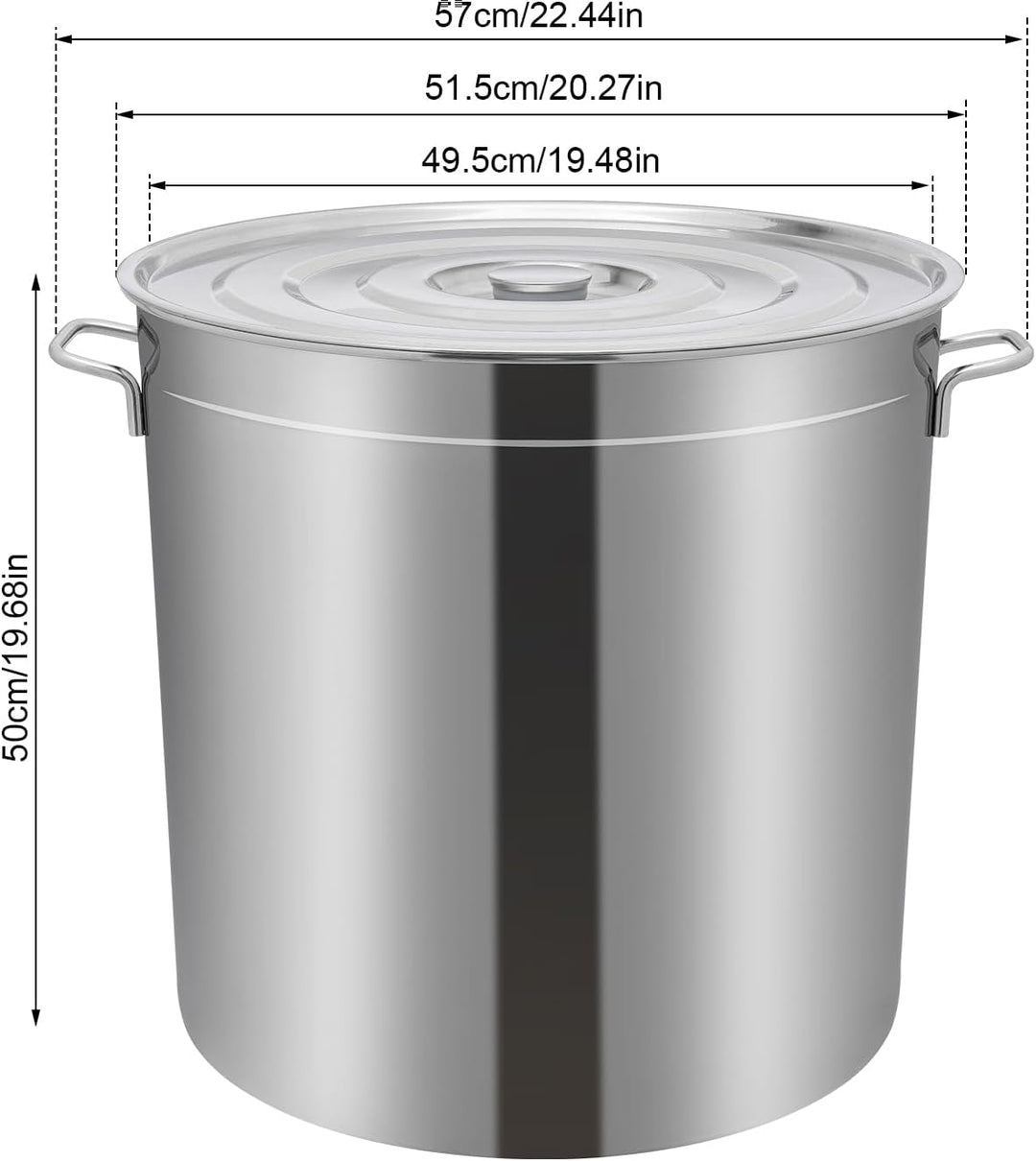Gastronomie Kochtopf Suppentopf, 100L Kochtopf mit Deckel und Korb 49,5 x 50cm, für Restaurants, Caf