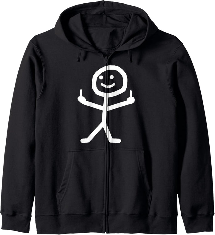 Lustiges Strichmännchen mit Mittelfinger Geschenk Kapuzenjacke
