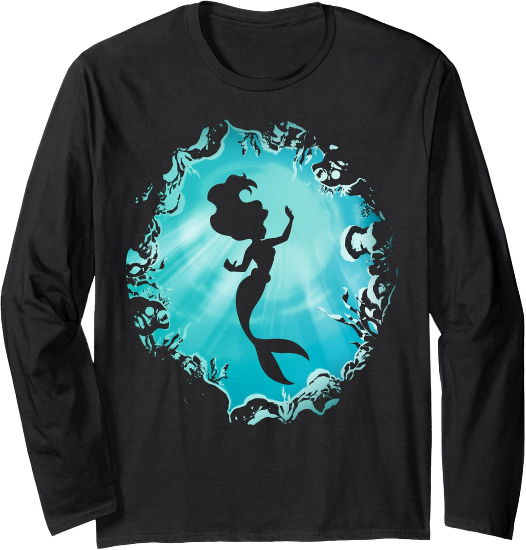 Disney The Little Mermaid Ariel Grotto Silhouette Langarmshirt
