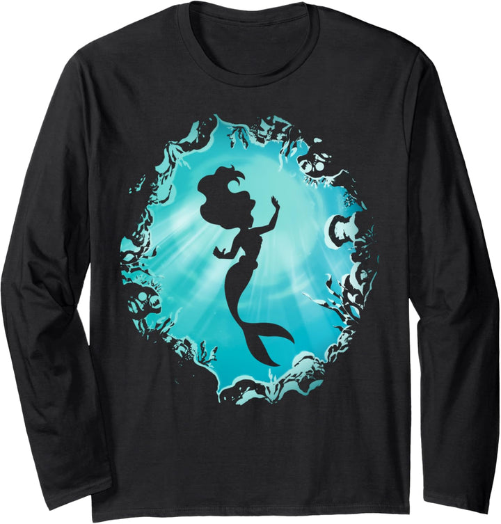 Disney The Little Mermaid Ariel Grotto Silhouette Langarmshirt