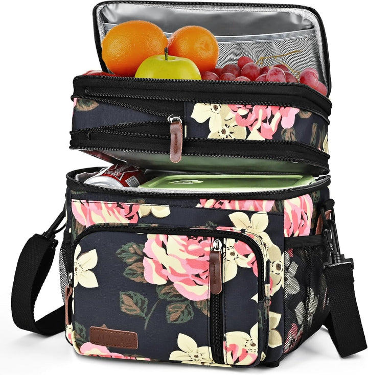 MIYCOO Kühltasche Lunchtasche für Männer und Frauen - Doppeldecker Lunchtasche, Mittagessen Tasche -