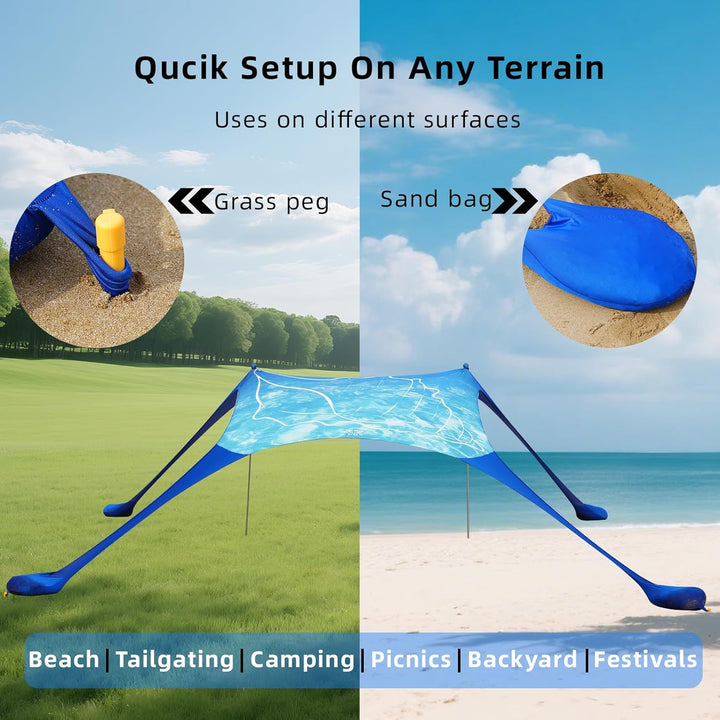 Strandzelt Pop Up 160 x 200 cm, 3D Drucken Klein Sonnenschutz UPF50 Lycra Zelte Outdoor Hinterhof St