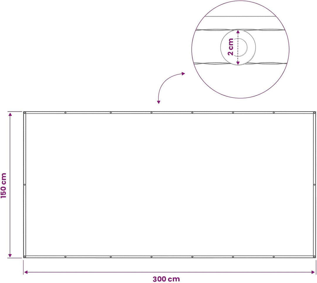 vidaXL Balkon Sichtschutz 150 x 300 cm Stoff mit PU-Beschichtung, Balkon Sichtschutz, Outdoor Privat