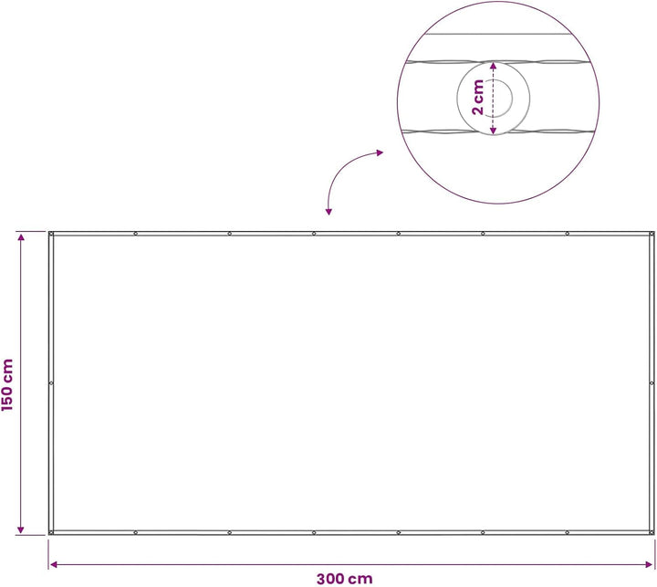 vidaXL Balkon Sichtschutz 150 x 300 cm Stoff mit PU-Beschichtung, Balkon Sichtschutz, Outdoor Privat
