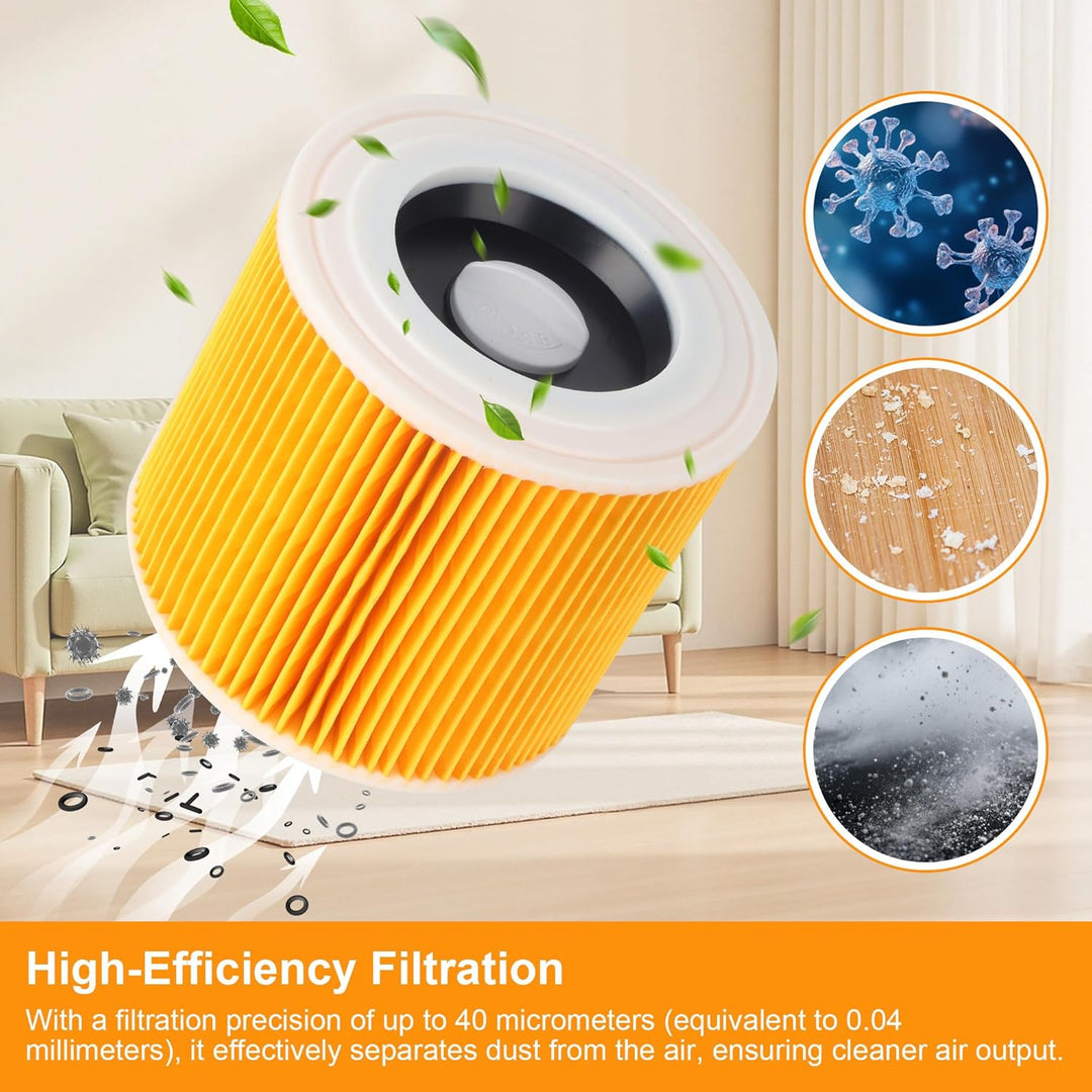 12 Staubsaugerbeutel und 2 Filter, Mit 1 bürste für Kärcher WD3 WD3 P WD2 WD 2 Plus MV2-3 KWD 1-3 SE
