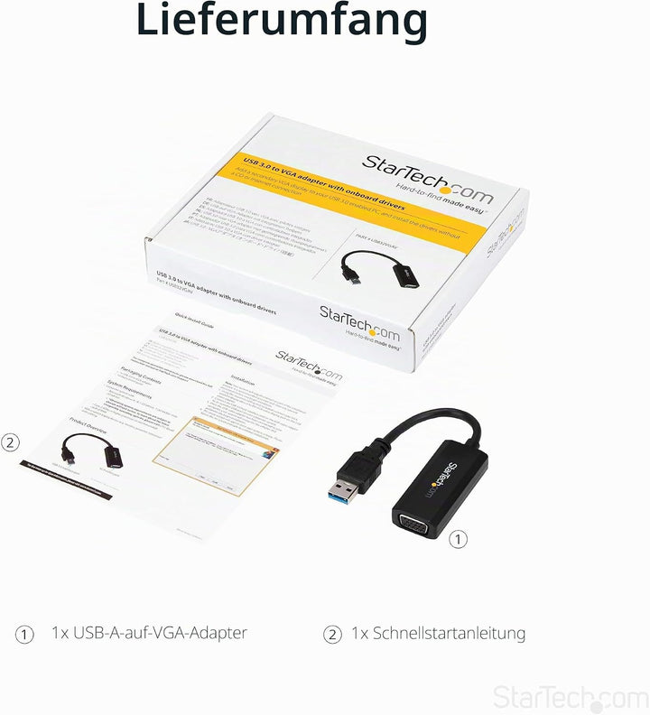 StarTech.com USB 3.0 auf VGA Adapter / Konverter mti on-board driver - 1920x1200 1080p | On-Board Dr
