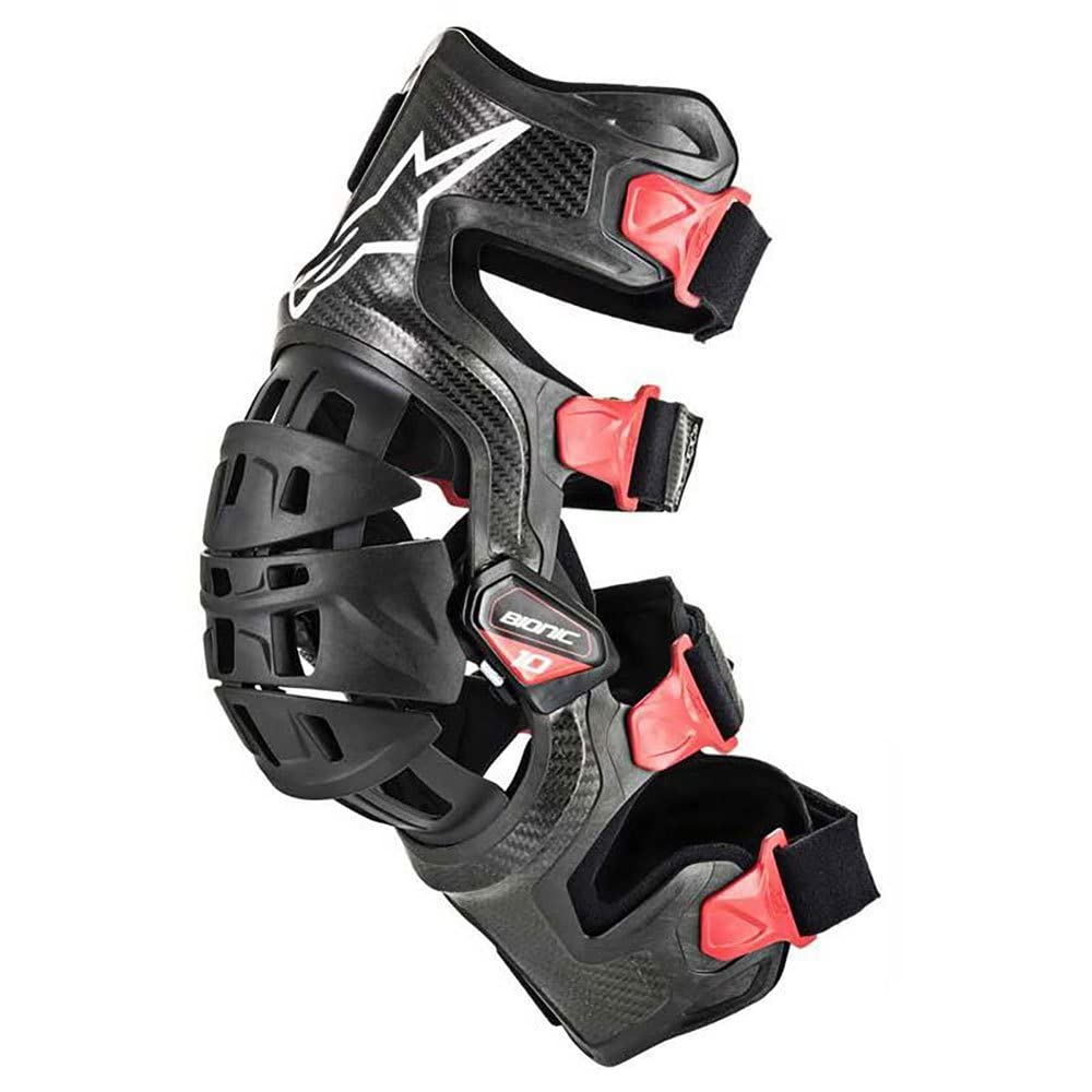 Alpinestars Bionic-10 Carbon Knieprotektor Links Knee Protector Left (Black/Red,M) Black M, Black M