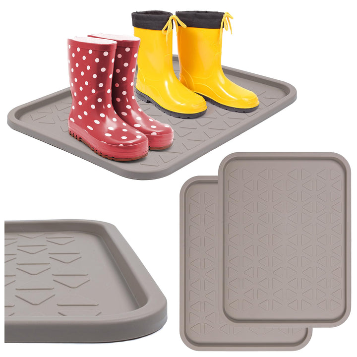 Set Schuhabtropfschale Schuhmatte Wasserdichte, pflegeleicht, Kunststoffmatte schützt Böden Schuhabl