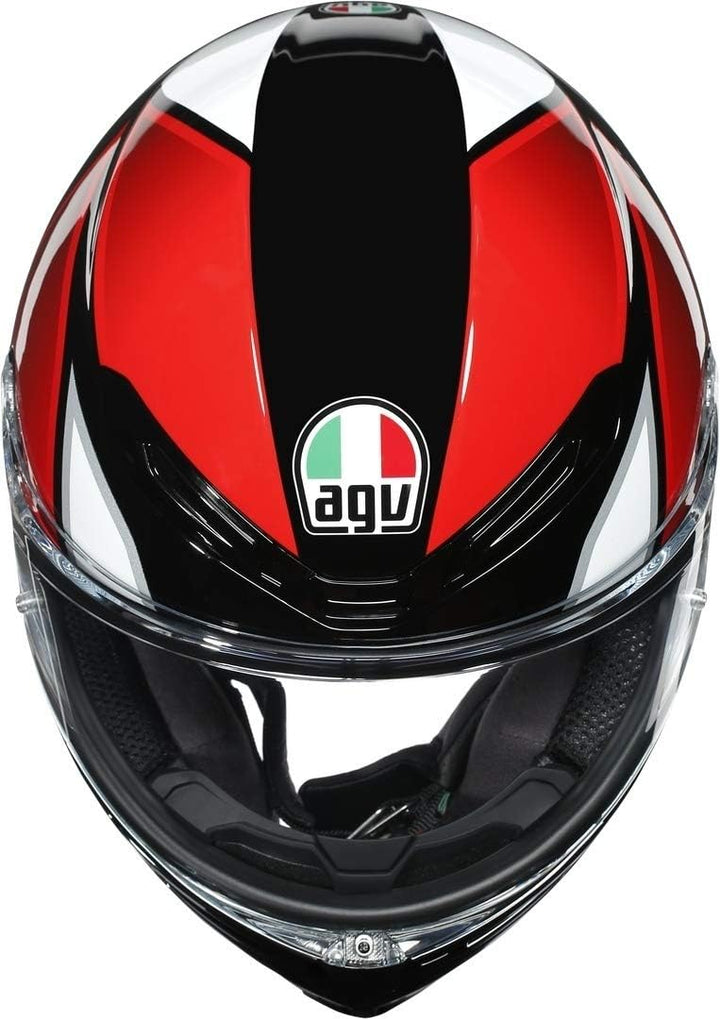 AGV Herren K6 Motorrad Helm XXL HYPHEN BLACK/RED/WHITE, XXL HYPHEN BLACK/RED/WHITE