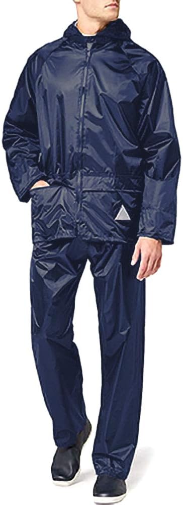Result Schwerer, wasserdichter Herren-Regenanzug (Jacke und Hosenanzug) L Schwarz, L Schwarz