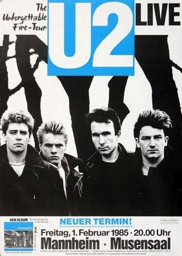 U2 - Unforgetable Fire, Mannheim 1985 » Konzertplakat/Premium Poster | Live Konzert Veranstaltung |