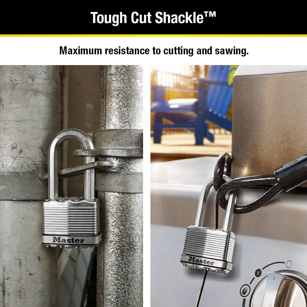 Master Lock M5XTRILH Magnum Vorhängeschloss mit Schlüssel, 3 Stück, gleichschlieÃŸend 3 Pack, Keyed-