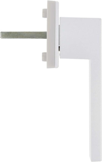Design Aluminium Fenstergriff Dublin abschliessbar - pulverbeschichtet, Farbe:Weiss RAL 9016 (matt),